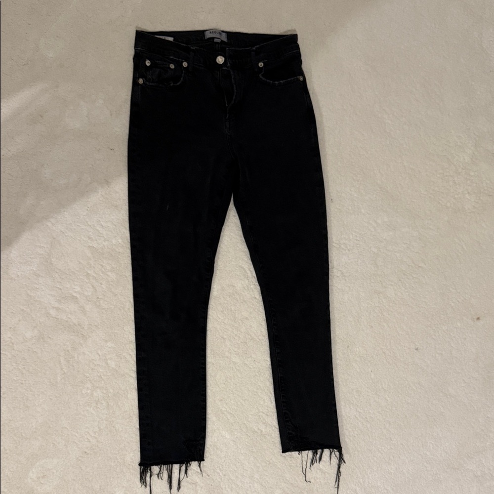 Agolde Jet Black Cropped Jeans